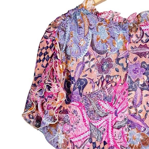 MISA LOS ANGELES Ilya Augusta Batik Tiered Ruffle Chiffon Midi Dress - Picture 8 of 15